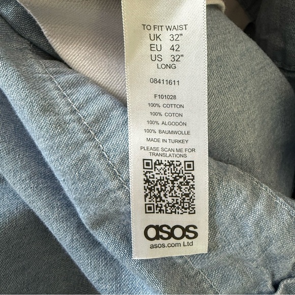 ASOS Romper Blue Chambray One Piece Romper Size 32 Tall - Picture 5 of 5